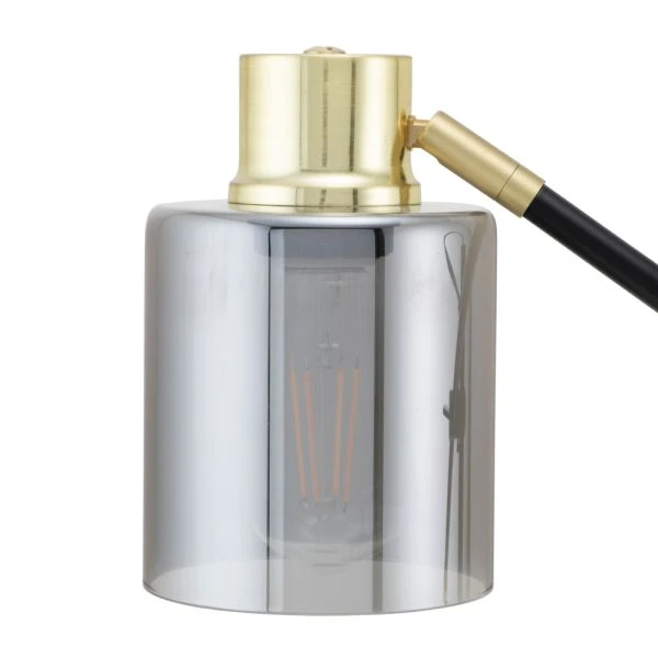 Veretti 23"H Modern Tilt-Arm Lamp, Adjustable, Smokey Gray Shade/Black Base 7 Veretti 23"H Modern Tilt-Arm Lamp, Adjustable, Smokey Gray Shade/Black Base - Image 7