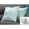 Monarch Specialties Pillows, Set Of 2, 18 X 18 Square, Insert Included, Decorative Throw, Accent, Sofa, Couch, Bedroom, Blue Hypoallergenic Polyester, Modern