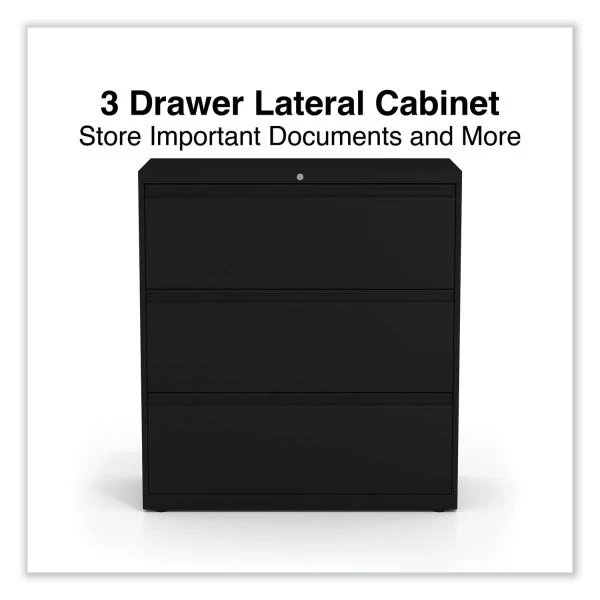 Alera Lateral File, 3 Legal/Letter/A4/A5-Size File Drawers, Black, 36" X 18.63" X 40.25" 2 Alera Lateral File, 3 Legal/Letter/A4/A5-Size File Drawers, Black, 36" X 18.63" X 40.25" - Image 2