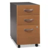 Bush Business Furniture Series C: Natural Cherry 3 Drawer Mobile Pedestal - Assembled