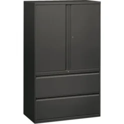 HON Brigade 800 Series Lateral File Cabinet, Letter/Legal/A4, 42" Wide, Charcoal