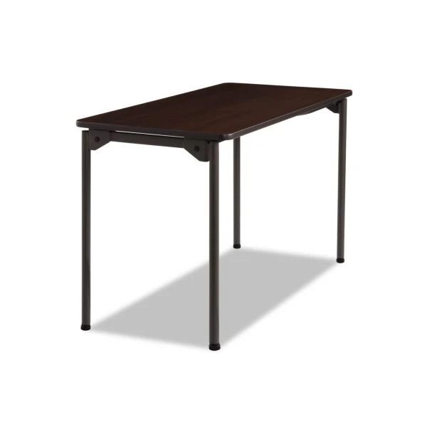 Iceberg Maxx Legroom Rectangular Folding Table, 48w X 24d X 29-1/2h, Walnut/Charcoal 1 Iceberg Maxx Legroom Rectangular Folding Table, 48w X 24d X 29-1/2h, Walnut/Charcoal