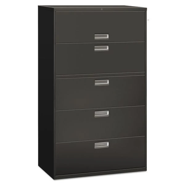 HON 600 Series Five-Drawer Lateral File, Letter/Legal/A4, 42w X 18d, Charcoal 1 HON 600 Series Five-Drawer Lateral File, Letter/Legal/A4, 42w X 18d, Charcoal