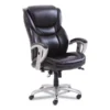SertaPedic Emerson Executive Task Chair, Supports Up To 300 Lb, 19" To 22" Seat Height, Brown Seat/Back, Silver Base