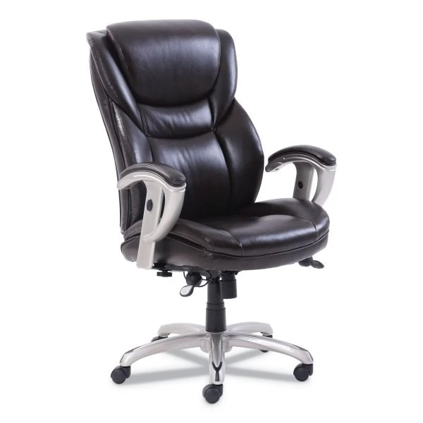 SertaPedic Emerson Executive Task Chair, Supports Up To 300 Lb, 19" To 22" Seat Height, Brown Seat/Back, Silver Base 1 SertaPedic Emerson Executive Task Chair, Supports Up To 300 Lb, 19" To 22" Seat Height, Brown Seat/Back, Silver Base