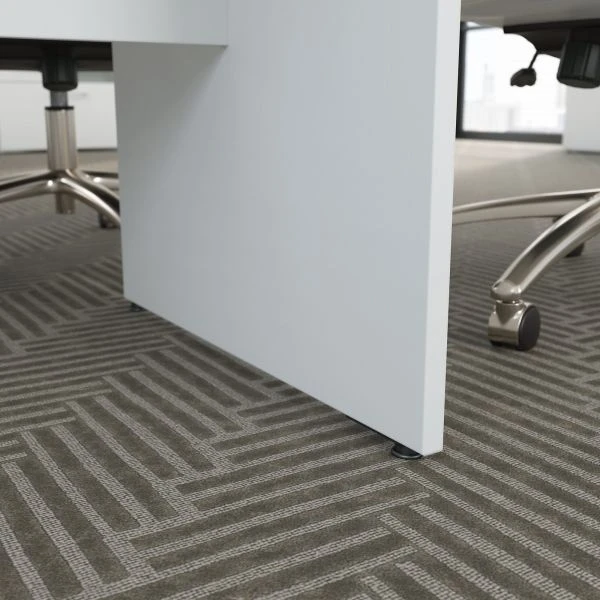 Bush Business Furniture 96W X 42D Boat Shaped Conference Table With Wood Base In White 3 Bush Business Furniture 96W X 42D Boat Shaped Conference Table With Wood Base In White - Image 3