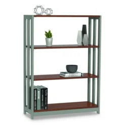 Linea Italia Trento Line Bookcase, Three-Shelf, 31.5w X 11.5d X 43.25h, Cherry -office furniture sale 756936d33f884e3944b724c83358b6f461