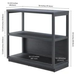 Thalia 33" Tall Rectangular Bookcase In Charcoal Gray -office furniture sale 759006b2edc6d8a360efc4f705d1feba87