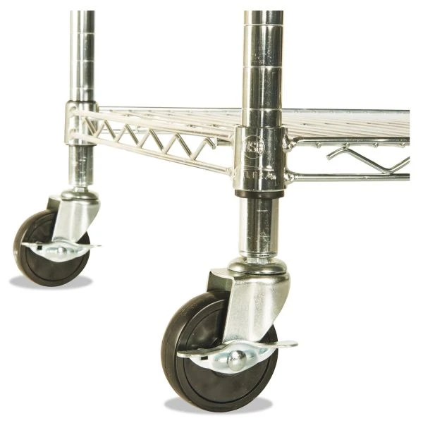 Alera NSF Certified 4-Shelf Wire Shelving Kit With Casters, 48w X 18d X 72h, Silver 6 Alera NSF Certified 4-Shelf Wire Shelving Kit With Casters, 48w X 18d X 72h, Silver - Image 6