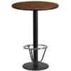 Stiles 24'' Round Walnut Laminate Table Top With 18'' Round Bar Height Table Base And Foot Ring