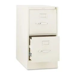 HON 310 Series 2-Drawer Vertical Metal File Cabinet, Letter, 29" Height, Full-Suspension, Putty