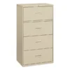 HON 400 Series Four-Drawer Lateral File, Letter/Legal/A4, 36w X 18d X 52.5h, Putty