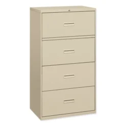 HON 400 Series Four-Drawer Lateral File, Letter/Legal/A4, 36w X 18d X 52.5h, Putty
