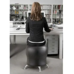 Safco Zenergy Ball Chair, Backless, Supports Up To 250 Lb, Black Vinyl Seat, Silver Base -office furniture sale 7666816a5229b8fd124680c6aef1ecfe69