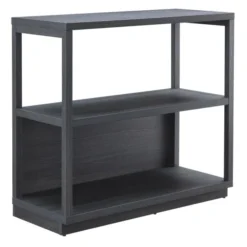 Thalia 33" Tall Rectangular Bookcase In Charcoal Gray