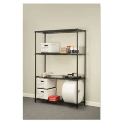 Alera NSF Certified Industrial Four-Shelf Wire Shelving Kit, 48w X 18d X 72h, Black 17 Alera NSF Certified Industrial Four-Shelf Wire Shelving Kit, 48w X 18d X 72h, Black -office furniture sale 768c2efdfa327f20ab273f6deb701782e8