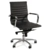 Lorell Modern Chair Series Mid-back Leather Office Chair