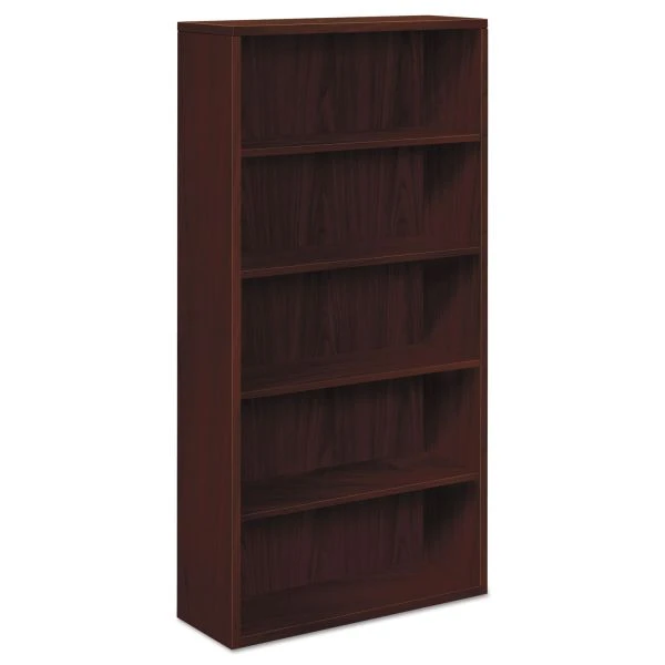 HON 10500 Series Laminate Bookcase, Five-Shelf, 36w X 13.13d X 71h, Mahogany 1 HON 10500 Series Laminate Bookcase, Five-Shelf, 36w X 13.13d X 71h, Mahogany