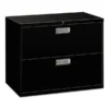 HON 600 Series Two-Drawer Lateral File, Letter/Legal/A4, 36w X 18d, Black