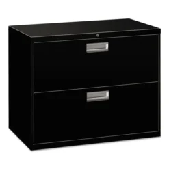 HON 600 Series Two-Drawer Lateral File, Letter/Legal/A4, 36w X 18d, Black