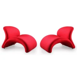 Rosebud Accent Chair In Red (Set Of 2)