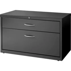 Lorell 2-Drawer Lateral Credenza, Letter/Legal/A4, 36" Wide, Charcoal