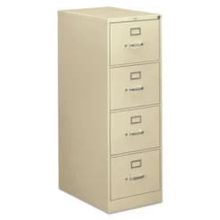 HON 310 Series 4-Drawer Vertical Metal File Cabinet, Legal, 52" Height, Full-Suspension, Putty