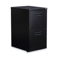 Alera File Pedestal, Left Or Right, 2 Legal/Letter-Size File Drawers, Black, 14.96" X 19.29" X 27.75"