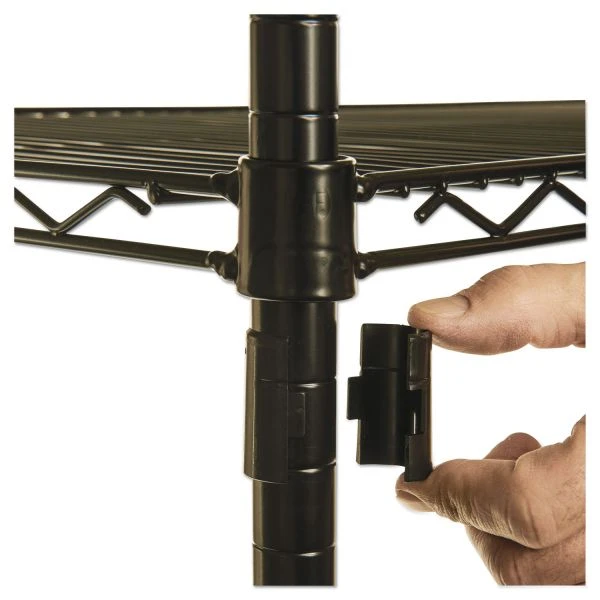 Alera NSF Certified 4-Shelf Wire Shelving Kit With Casters, 48w X 18d X 72h, Black 7 Alera NSF Certified 4-Shelf Wire Shelving Kit With Casters, 48w X 18d X 72h, Black - Image 7