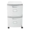 Storex Two-Drawer Mobile Filing Cabinet, 2 Legal/Letter-Size File Drawers, Gray, 14.75" X 18.25" X 26"