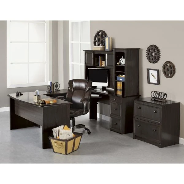 Broadstreet 65”W Hutch For U-Shaped Desk, Walnut 3 Broadstreet 65”W Hutch For U-Shaped Desk, Walnut - Image 3