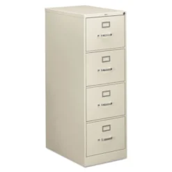 HON 310 Series 4-Drawer Vertical Metal File Cabinet, Legal, 52" Height, Full-Suspension, Light Gray