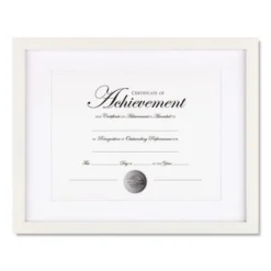 DAX Wood Gallery Frame With Beveled Mat, 11 X 14, White