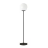 Theia Globe & Stem Floor Lamp With Plastic Shade In Blackened Bronze/White