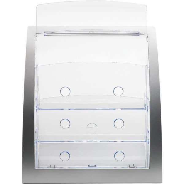 Deflecto 3-Tier Literature Holder, Leaflet Size, 11.25w X 6.94d X 13.31h, Silver 5 Deflecto 3-Tier Literature Holder, Leaflet Size, 11.25w X 6.94d X 13.31h, Silver - Image 5