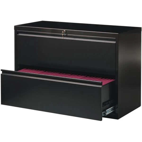 Lorell 2 Drawer Lateral File Cabinet, Letter/Legal/A4, 42" Wide, Black 3 Lorell 2 Drawer Lateral File Cabinet, Letter/Legal/A4, 42" Wide, Black - Image 3