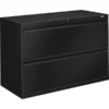 HON Brigade 800 Series Lateral File, 2 Legal/Letter-Size File Drawers, Black, 42" X 18" X 28"
