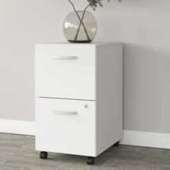 Bush Business Furniture Studio A 2 Drawer Mobile File Cabinet In White - Assembled -office furniture sale 79b53d9d87849d9c2355896381a4567bdd