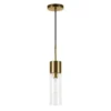Lance 3.5" Wide Pendant With Glass Shade In Brass/Clear