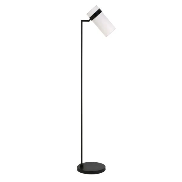 Marsden 60" Tall Floor Lamp With Fabric Shade In Blackened Bronze/White 1 Marsden 60" Tall Floor Lamp With Fabric Shade In Blackened Bronze/White