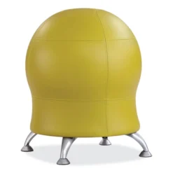 Safco Zenergy Ball Chair, Backless, Supports Up To 250 Lb, Green Vinyl Seat, Silver Base, Ships In 1-3 Business Days