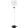Tucker 62" Tall Floor Lamp With Fabric Shade In Blackened Bronze/White