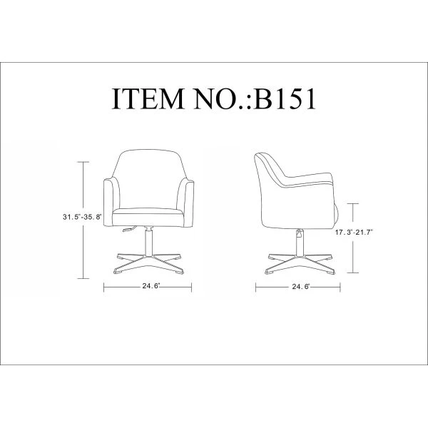 Pelo Adjustable Height Swivel Accent Chair In Orange And Polished Chrome (Set Of 2) 3 Pelo Adjustable Height Swivel Accent Chair In Orange And Polished Chrome (Set Of 2) - Image 3