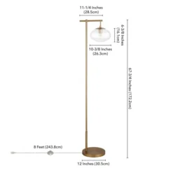 Blume 68" Tall Arc Floor Lamp With Glass Shade In Brushed Brass/Seeded -office furniture sale 79f5f483c2afc8a46510b45e218be2ee05
