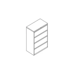 HON Brigade 800 Series 4-Drawer Lateral File Cabinet, Letter/Legal/A4, 36" Wide, Light Gray -office furniture sale 7a14b6502b20975cb68f777008c7453923