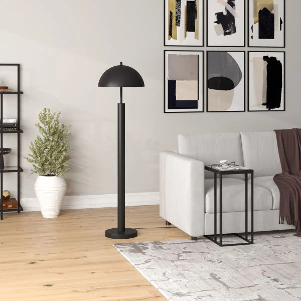 York 58" Tall Floor Lamp With Metal Shade In Blackened Bronze 2 York 58" Tall Floor Lamp With Metal Shade In Blackened Bronze - Image 2