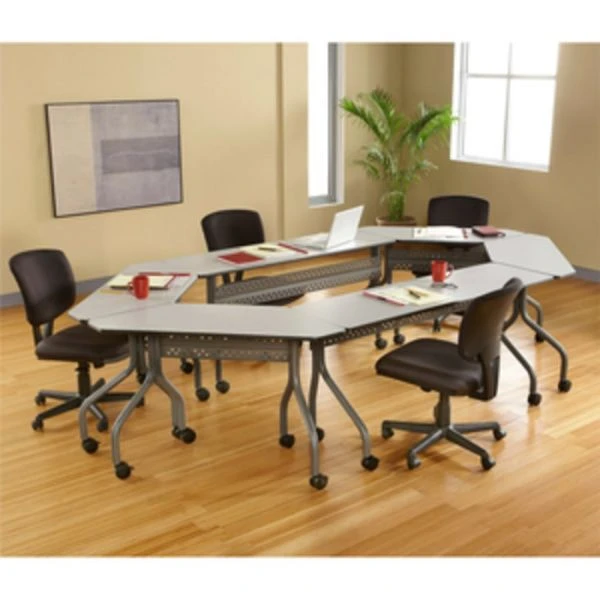 Iceberg OfficeWorks Mobile Training Table, Rectangular, 72w X 18d X 29h, Gray/Charcoal 2 Iceberg OfficeWorks Mobile Training Table, Rectangular, 72w X 18d X 29h, Gray/Charcoal - Image 2