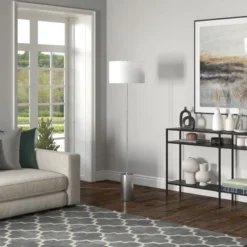 Somerset 64" Tall Floor Lamp With Fabric Shade In Brushed Nickel/White 10 Somerset 64" Tall Floor Lamp With Fabric Shade In Brushed Nickel/White -office furniture sale 7b2cc44458ebc36fc08f9d17bcbbcded12