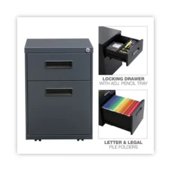 Alera File Pedestal, Left Or Right, 2-Drawers: Box/File, Legal/Letter, Charcoal, 14.96" X 19.29" X 21.65" -office furniture sale 7c5ed551d5f7ef6527d009c9364cad5562