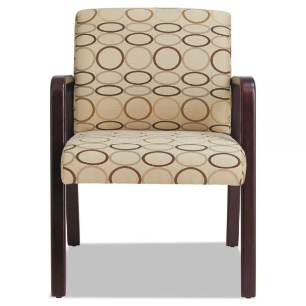 Alera Reception Lounge WL Series Guest Chair, 24.21" X 24.8" X 32.67", Tan Seat, Tan Back, Mahogany Base 6 Alera Reception Lounge WL Series Guest Chair, 24.21" X 24.8" X 32.67", Tan Seat, Tan Back, Mahogany Base - Image 6